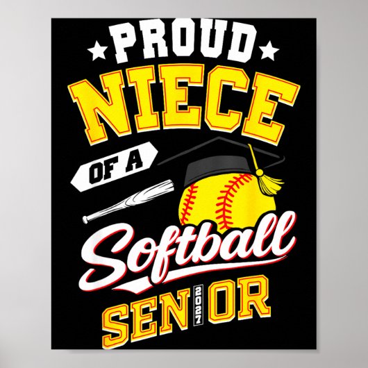 Poster Nièce fière d'une classe terminale de softball 202 (Devant)