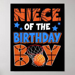 Poster Nièce Sketll du garçon de la famille d'anniversair