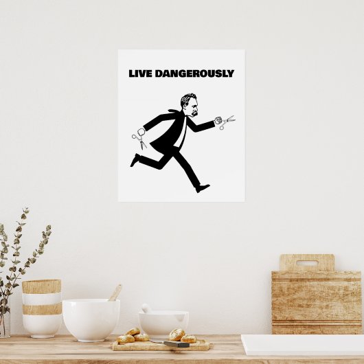 Poster Nietzsche Courir Avec Des Ciseaux Vit Dangereuseme (Cuisine)