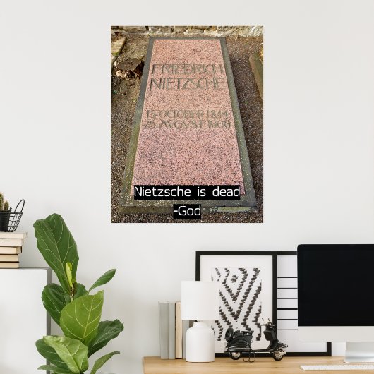 Poster Nietzsche est mort (Bureau à domicile)
