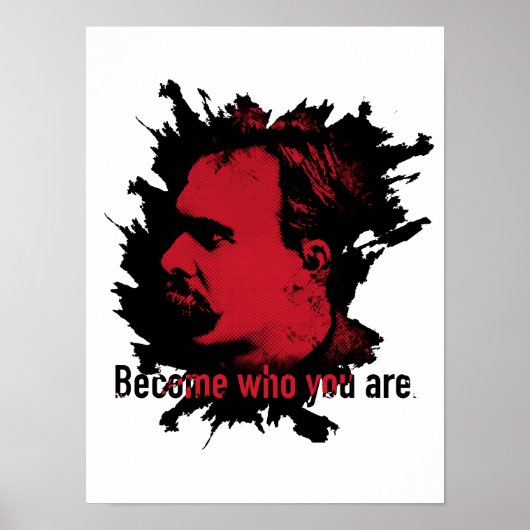 Poster Nietzsche Print - Devenez Qui Vous Êtes (Devant)