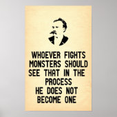 Poster Nietzsche Quote Quiconque combat les monstres (Devant)