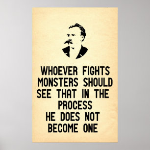 Poster Nietzsche Quote Quiconque combat les monstres