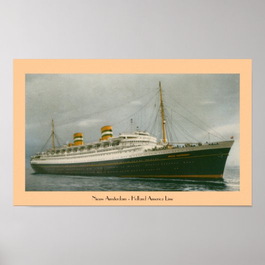 Poster Nieuw Amsterdam - Holland America Line (Devant)