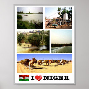 Poster Niger - Drapeau d'agitation -
