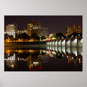 Poster Night Falls sur le pont de Market Street