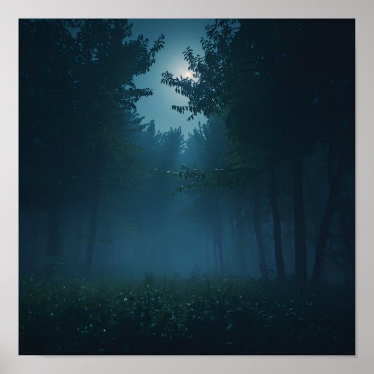 Poster Night Forest Moonlight (Devant)