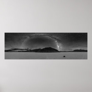 Poster Night Sky Milky Way Panorama of Racetrack Playa