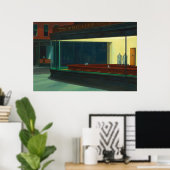 Poster Nighthawks - Diner vide - Edward Hopper - (Bureau à domicile)