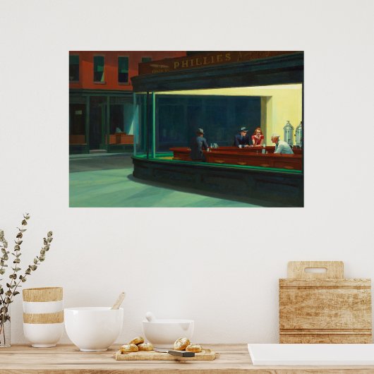 Poster Nighthawks" par Edward Hopper (Cuisine)