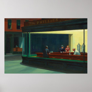 Poster Nighthawks peinture par Edward Hopper