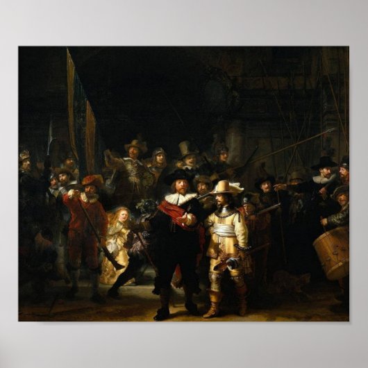 Poster Nightwatch Rembrandt Van Rijn (Devant)