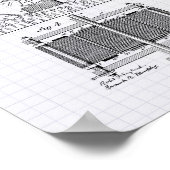 Poster Nikola Tesla 1888 Art Brevet - Poivre Lined (Coin)