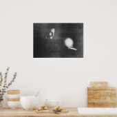 Poster Nikola Tesla avec ampoule phosphorescente, 1894 (Cuisine)