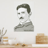 Poster Nikola Tesla Portrait (Cuisine)