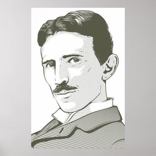 Poster Nikola Tesla Portrait (Devant)