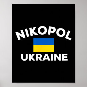 Poster Nikopol Ukraine Drapeau Ukrainien Pays Ville Touri