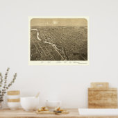 Poster Niles, MI Carte panoramique - 1868 (Cuisine)