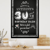 Poster N'importe quel âge Adulte Chalkboard Anniversaire  (Cuisine)
