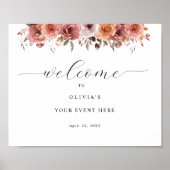 Poster N'importe quel événement Rose Gold Blush Pink Flor (Devant)