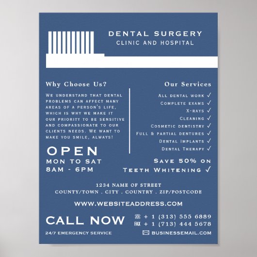 Poster N'Importe Quelle Brosse À Dents Couleur, Dentistèr (Devant)