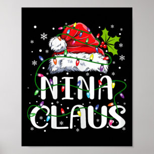 Poster Nina Claus Noël Père Noël Famille jumelée chapeau 
