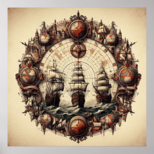 Poster Nina - Pinta - Père Noël Maria - Christopher Colum