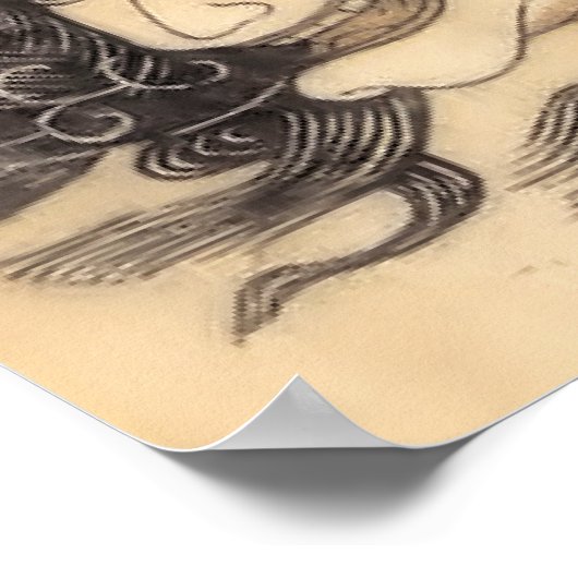 Poster Ningyo-no-zu-Bunka (sirène), (Coin)