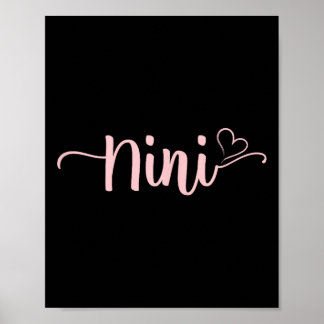 Poster Nini Heart Xmas Grand-mère Fête des mères Noël