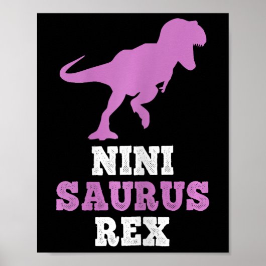 Poster Nini-saurus Rex Dino Dinosaur Ninisaurus Drôle (Devant)