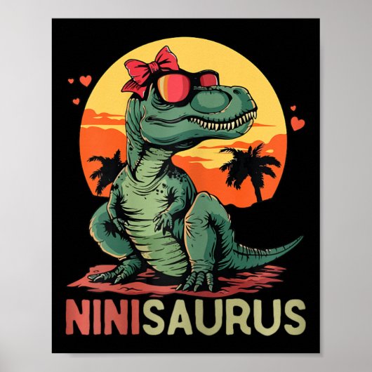 Poster Ninisaurus Dino Dinosaure Nini-saurus T-rex Mère (Devant)