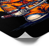 Poster Ninja cool en costume de combinaison spatiale d'as (Coin)