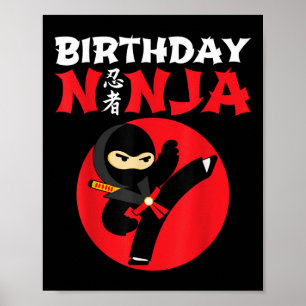 Poster Ninja d'anniversaire - Fête d'anniversaire de ninj