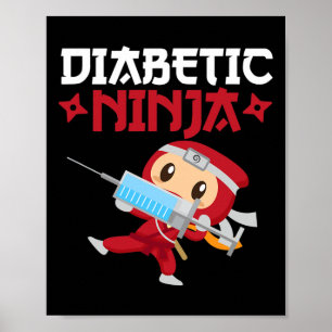 Poster Ninja diabétique Type 1 Sensibilisation au diabète