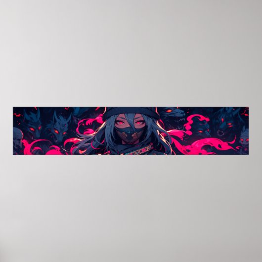 Poster Ninja et ses loups anime art (Devant)