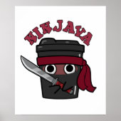 Poster Ninjava Funny Ninja Java Pun café (Devant)
