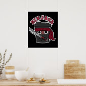 Poster Ninjava Funny Ninja Javascript Coffee Pun Dark BG (Cuisine)