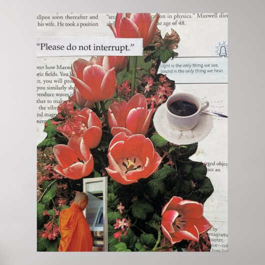 Poster N'Interrompez Pas L'Argent Matin Café Thé Heure (Devant)