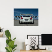 Poster Nissan GT-R R35 LibertyWalk avec plan (Bureau à domicile)