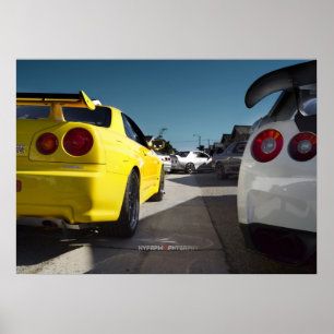 Poster Nissan Skyline R34, R33, R32, R35, Hakosuka GTR