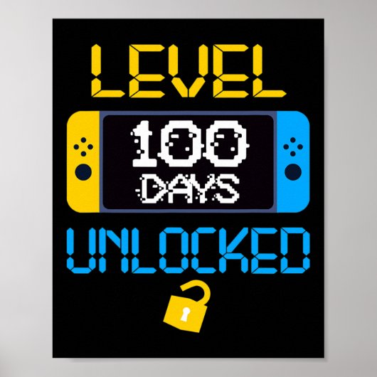 Poster Niveau 100 Jours De L'École Déverrouillé École Fun (Devant)