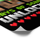 Poster Niveau 100 Jours De L'École Déverrouillé Jeu Pixel (Coin)