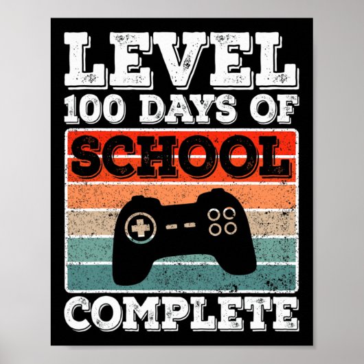 Poster Niveau 100 Jours d'école complets Vidéo de garçons (Devant)