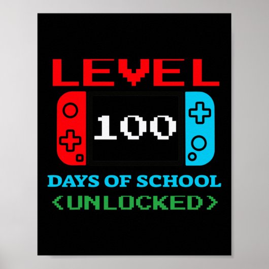 Poster Niveau 100 Jours D'École Déverrouillé 3 (Devant)