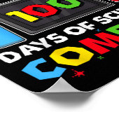 Poster Niveau 100 Jours D'École Jeu Vidéo Complet 100ème (Coin)