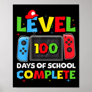 Poster Niveau 100 Jours D'École Jeu Vidéo Complet 100ème