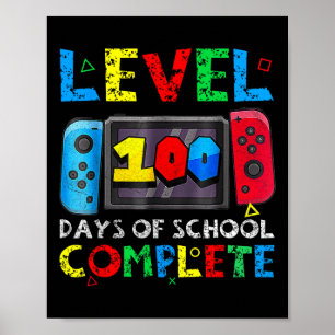 Poster Niveau 100 Jours D'École Terminer Joyeux 100E Jour