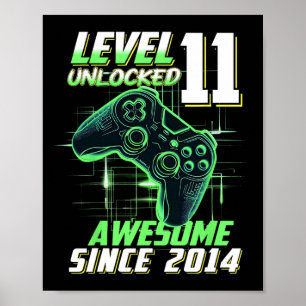 Poster Niveau 11 Débloqué Incroyable Depuis Anniversaire
