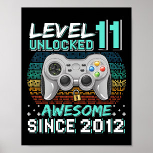 Poster Niveau 11 Déverrouillé Awesome 2012 jeu vidéo 11th