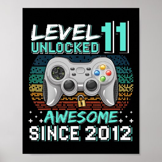 Poster Niveau 11 Déverrouillé Awesome 2012 jeu vidéo 11th (Devant)
